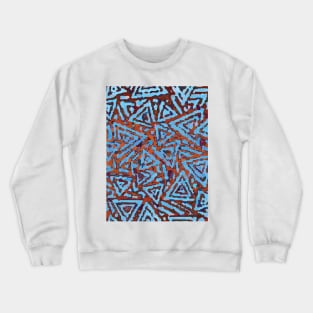 Blue & Copper Batik Print Crewneck Sweatshirt